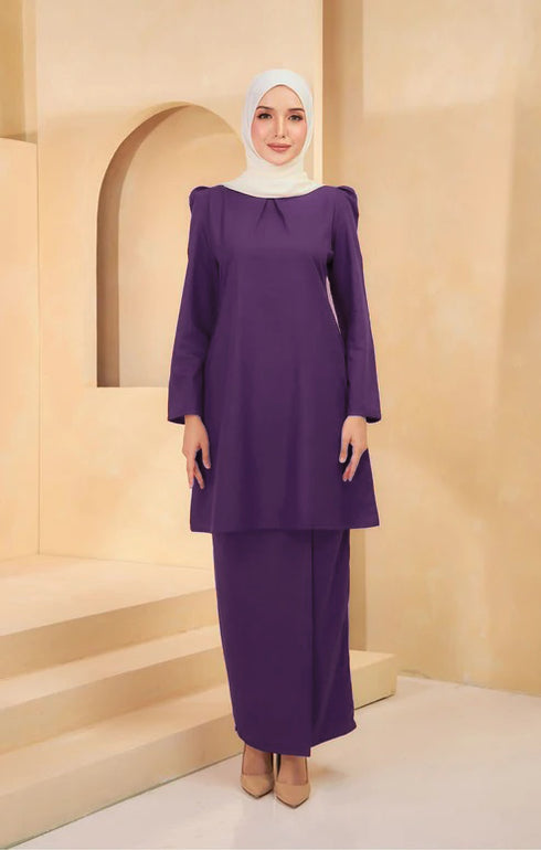 Dahlia Kurung Riau Plain | Dark Purple