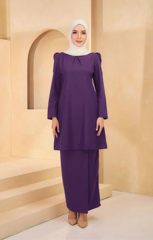 Dahlia Kurung Riau Plain | Dark Purple