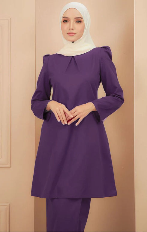 Dahlia Kurung Riau Plain | Dark Purple