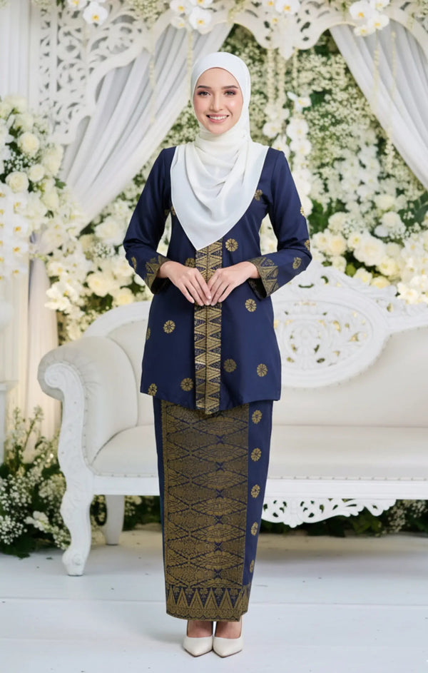 DEFECT-Seroja Kebaya | Blue black Gold