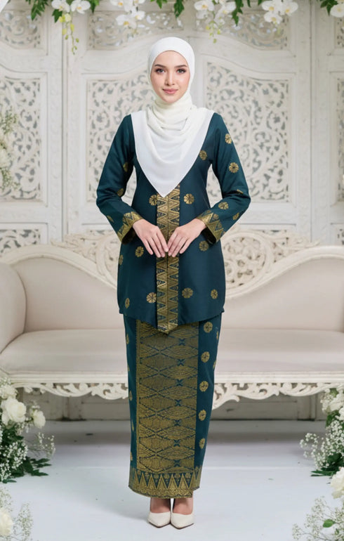 DEFECT-Seroja Kebaya | Emerald Green Gold