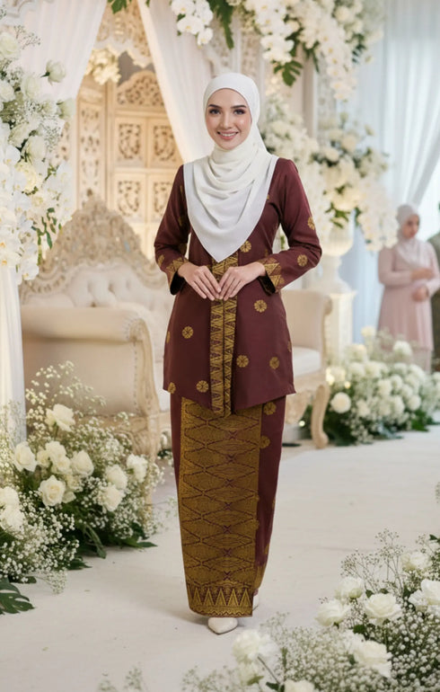 DEFECT-Seroja Kebaya | Maroon gold