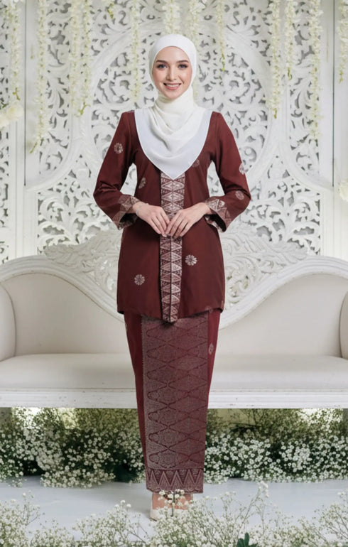 DEFECT-Seroja Kebaya | Maroon Silver