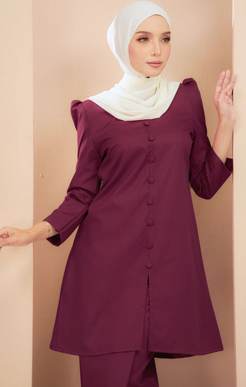 baju kurung magenta