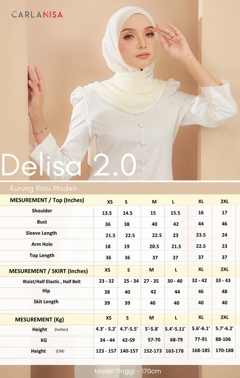 Delisa 2.0 Kurung Riau Plain | Magenta