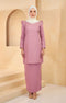 Kuntum Kurung Moden Plain | Dusty Pink