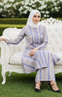Second angle Liyana 2.0 Kebarung Linen Dusty Purple Stripe highlighting sleeve and silhouette