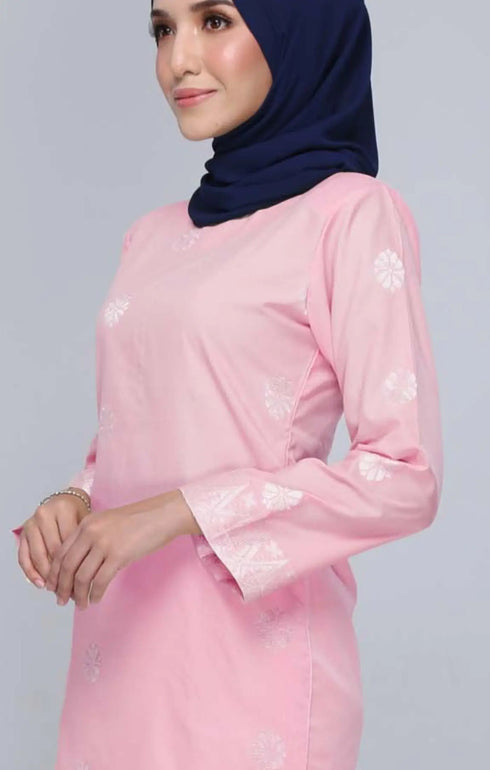 RIZA 2.0 KURUNG MODEN | BABY PINK SILVER