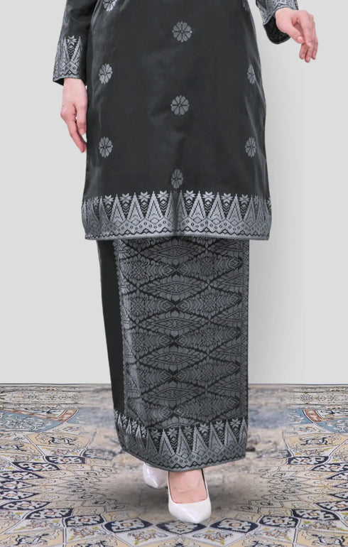 RIZA 2.0 KURUNG MODEN | BLACK SILVER