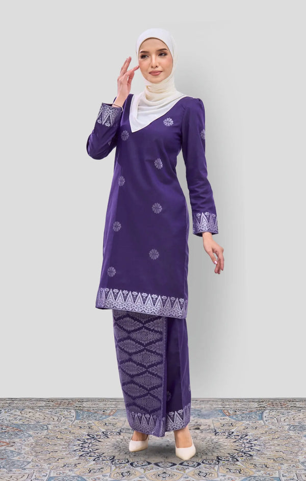 RIZA 2.0 KURUNG MODEN | DARK PURPLE SILVER