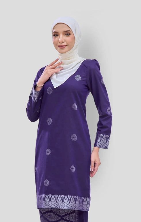 RIZA 2.0 KURUNG MODEN | DARK PURPLE SILVER