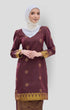Riza 2.0 Kurung Moden Songket in Maroon Gold by Carlanisa 4