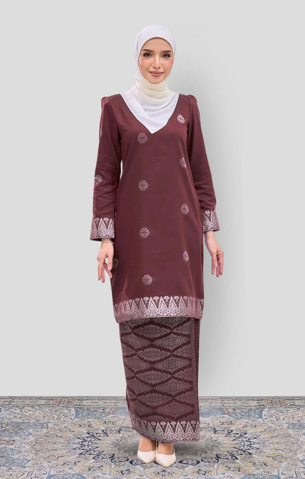 RIZA 2.0 KURUNG MODEN | MAROON SILVER