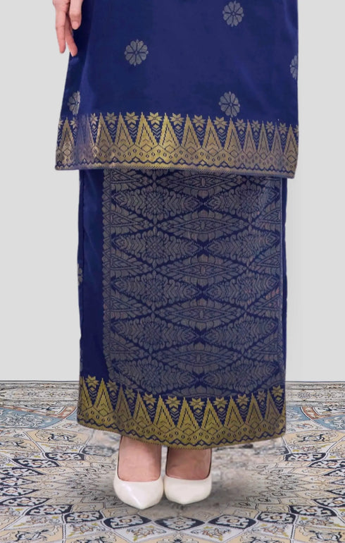 Riza 2.0 Kurung Moden Songket in Royal Blue Gold by Carlanisa 3