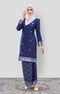 Riza 2.0 Kurung Moden Royal Blue Silver front view