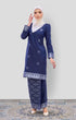Riza 2.0 Kurung Moden Royal Blue Silver front view