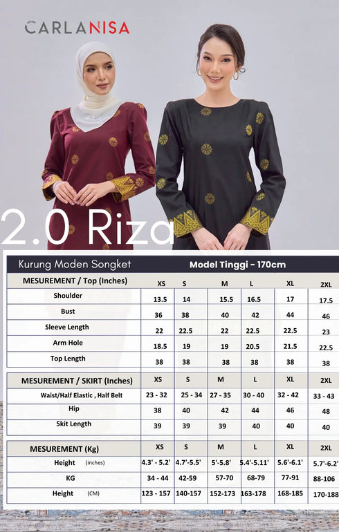 RIZA 2.0 KURUNG MODEN | BLACK GOLD