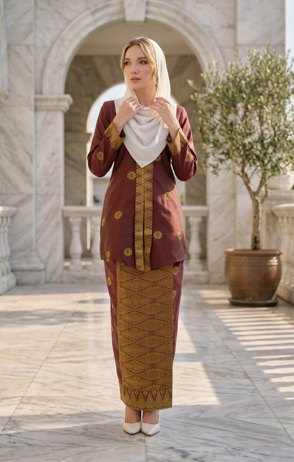 SEROJA KEBAYA | DARK MAROON GOLD