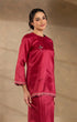 Maroon Kurung Kedah fabric close-up