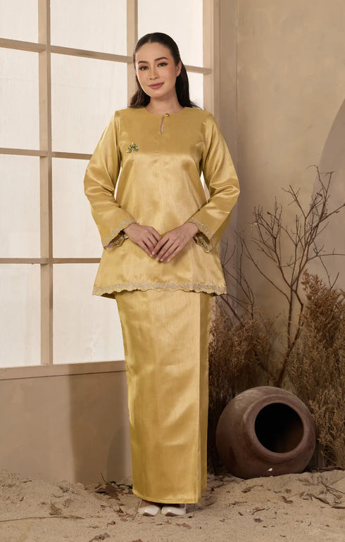 Silky Sophia Kurung Kedah mustard