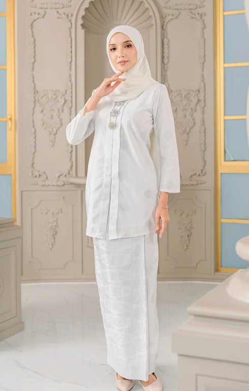 Teja Kebaya | White Silver - With Lining