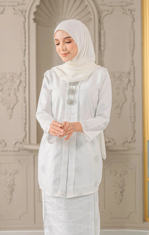 Teja Kebaya | White Silver - With Lining