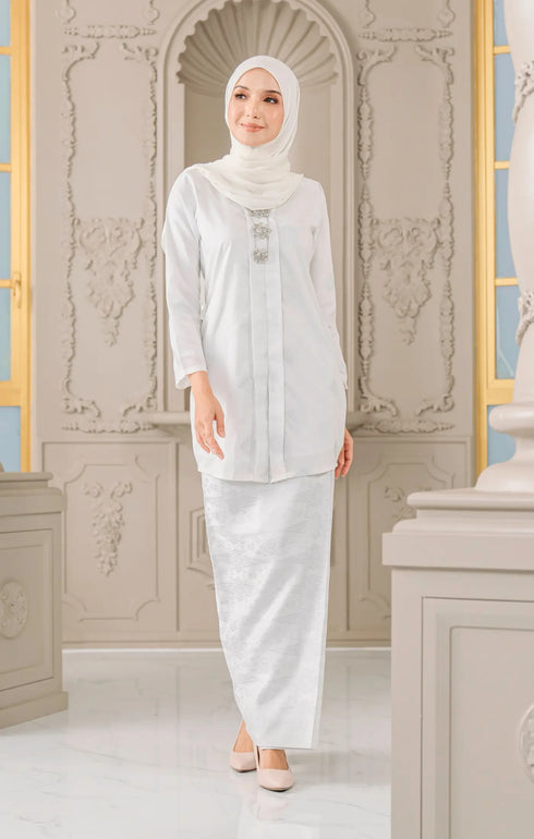 Teja Kebaya | White Silver - With Lining