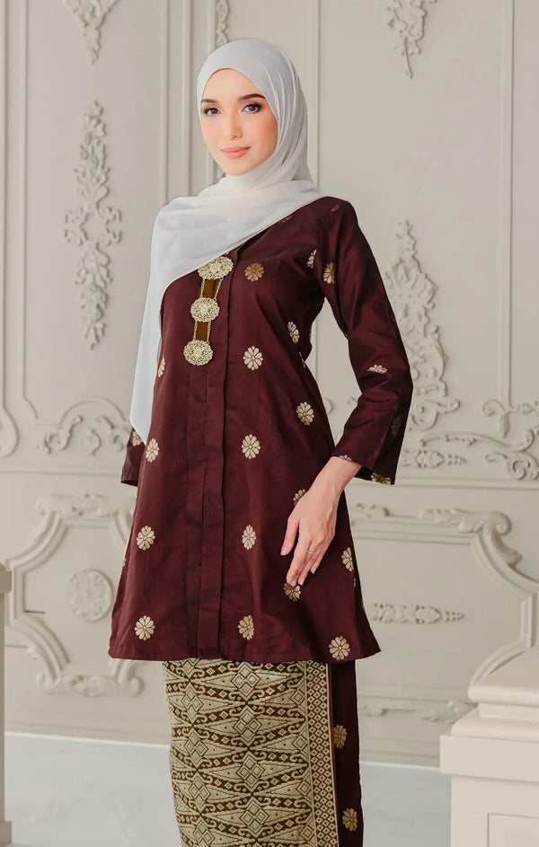 Anggun Kebaya | Dark Maroon Gold
