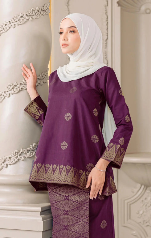 Aryana Kurung Kedah | Magenta Gold