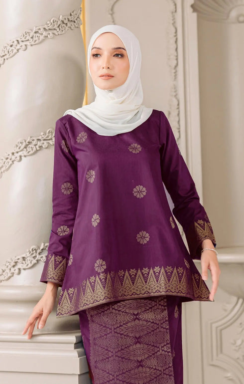 Aryana Kurung Kedah | Magenta Gold