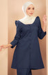 baju kurung kedah cotton navy blue