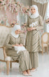 Front view Liyana 2.0 Kebarung Linen Nude Stripe D5-2 showing kebarung design and slim fit