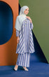 Liyana Kebarung Linen | Dusty Blue Stripe