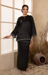 Elegant black Kurung Kedah outfit