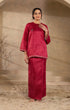 Model in maroon Sophia Kurung Kedah