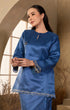 Side view Sophia Kurung Kedah teal blue