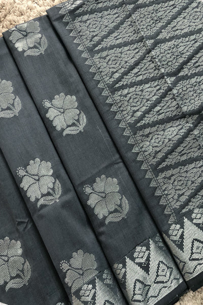 Songket Bunga Raya | Grey Silver