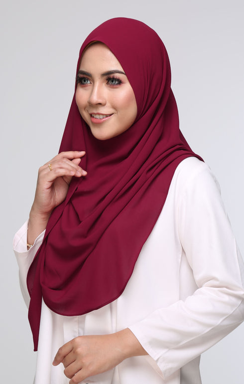 instant hijab maroon