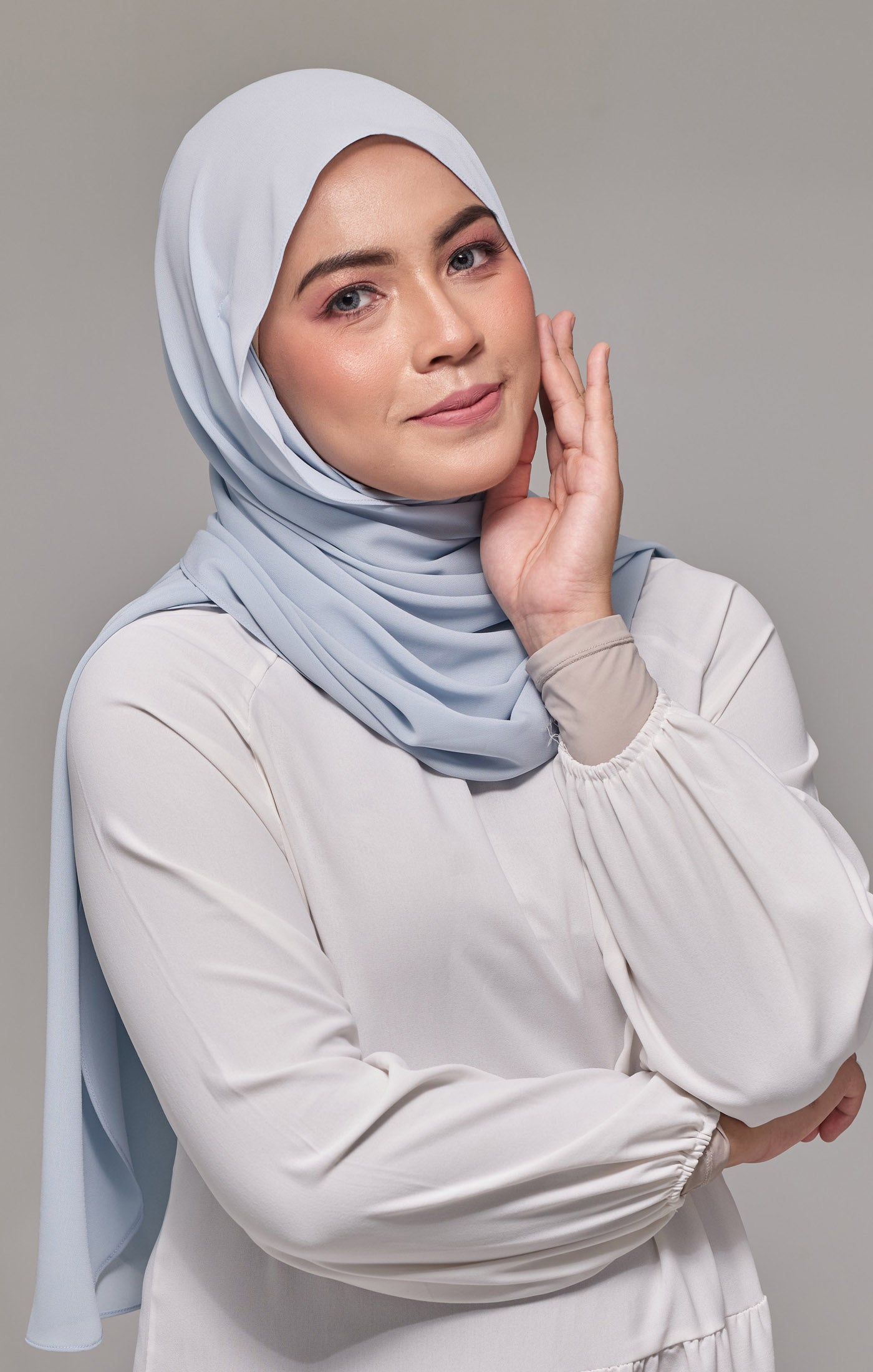 Instant Shawl Seminit | Baby Blue