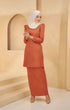 Kuntum Kurung Moden Plain | Brick Orange
