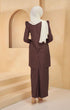 Kuntum Kurung Moden Plain | Chocolate