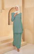 Kuntum Kurung Moden Plain | Dusty Green