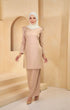Kurung Moden Plain Nude flat lay showing full kurung shape and plain design