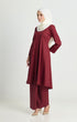 Kebarung Klasik Dark Maroon back view highlighting back zip and flowing design