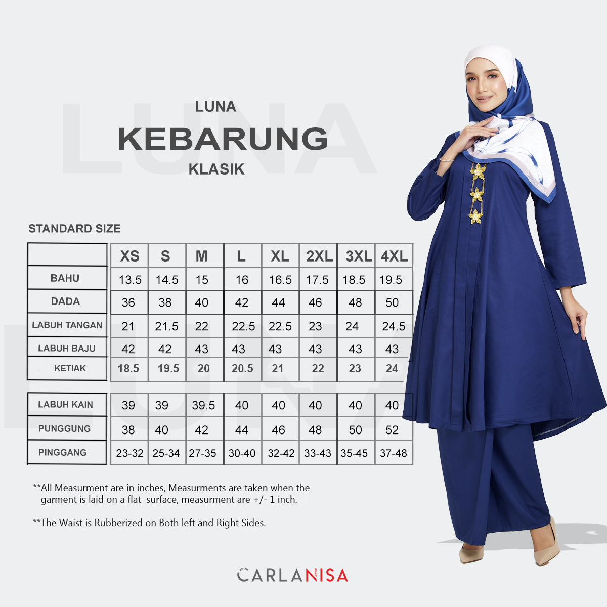 Luna Kebarung Klasik | Smokey Green
