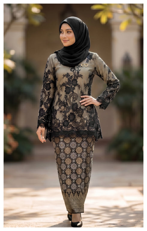 SAFIRA KURUNG KEDAH | BLACK