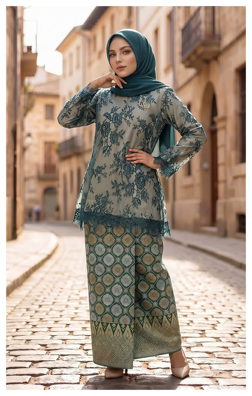 SAFIRA KURUNG KEDAH | TEAL GREEN