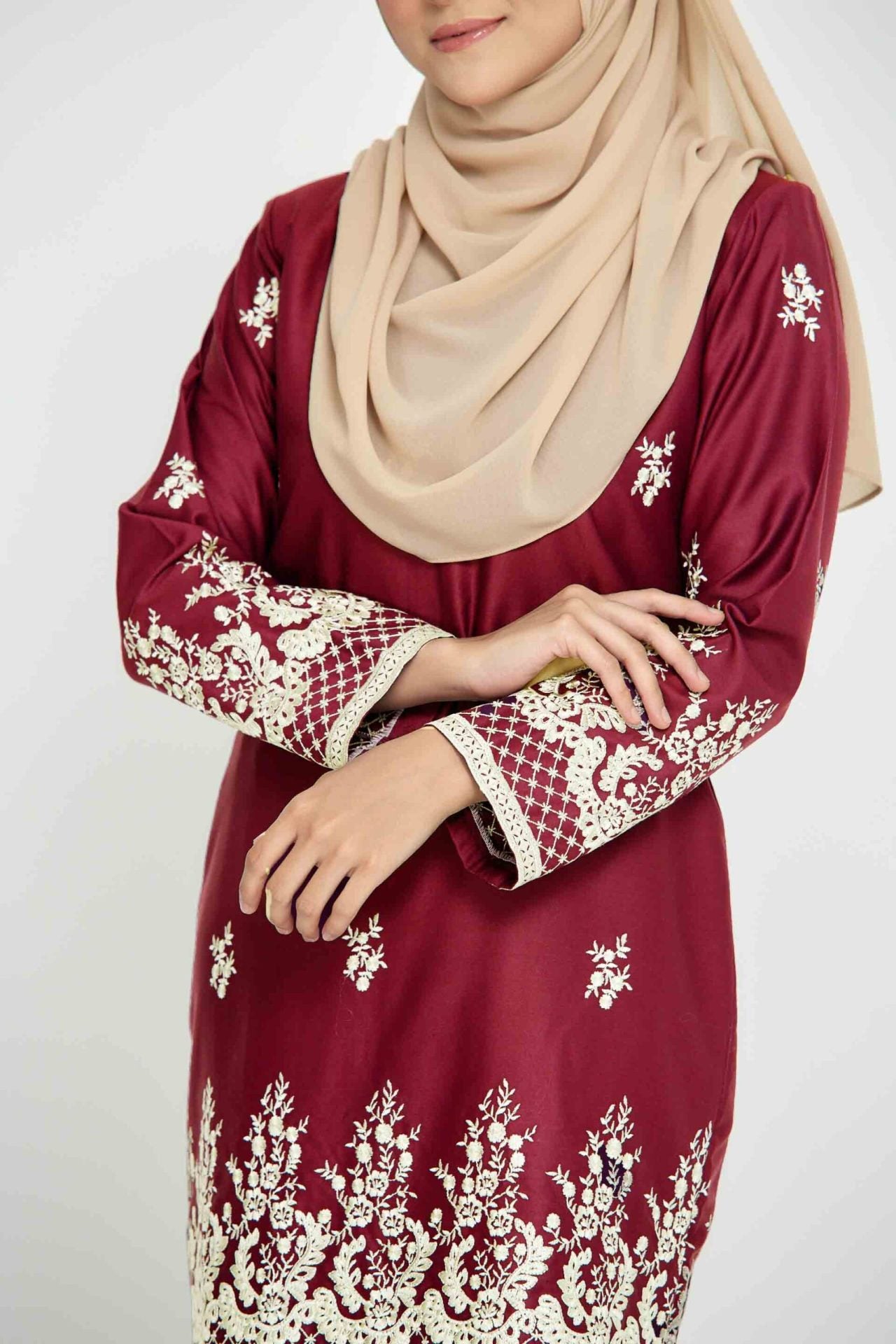 Sakura Baju Kurung Moden | Maroon