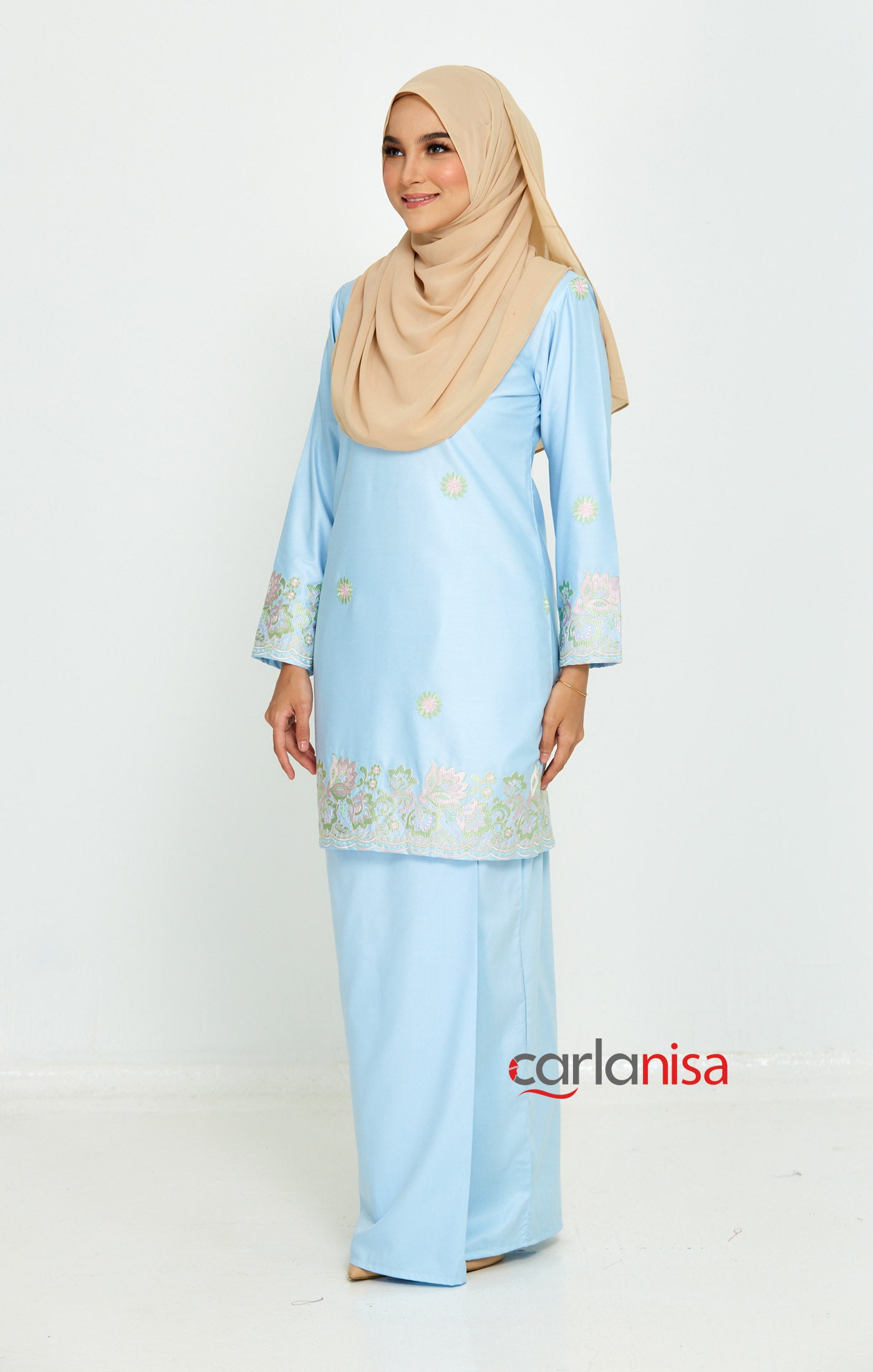 Sakura Baju kurung moden | Baby Blue