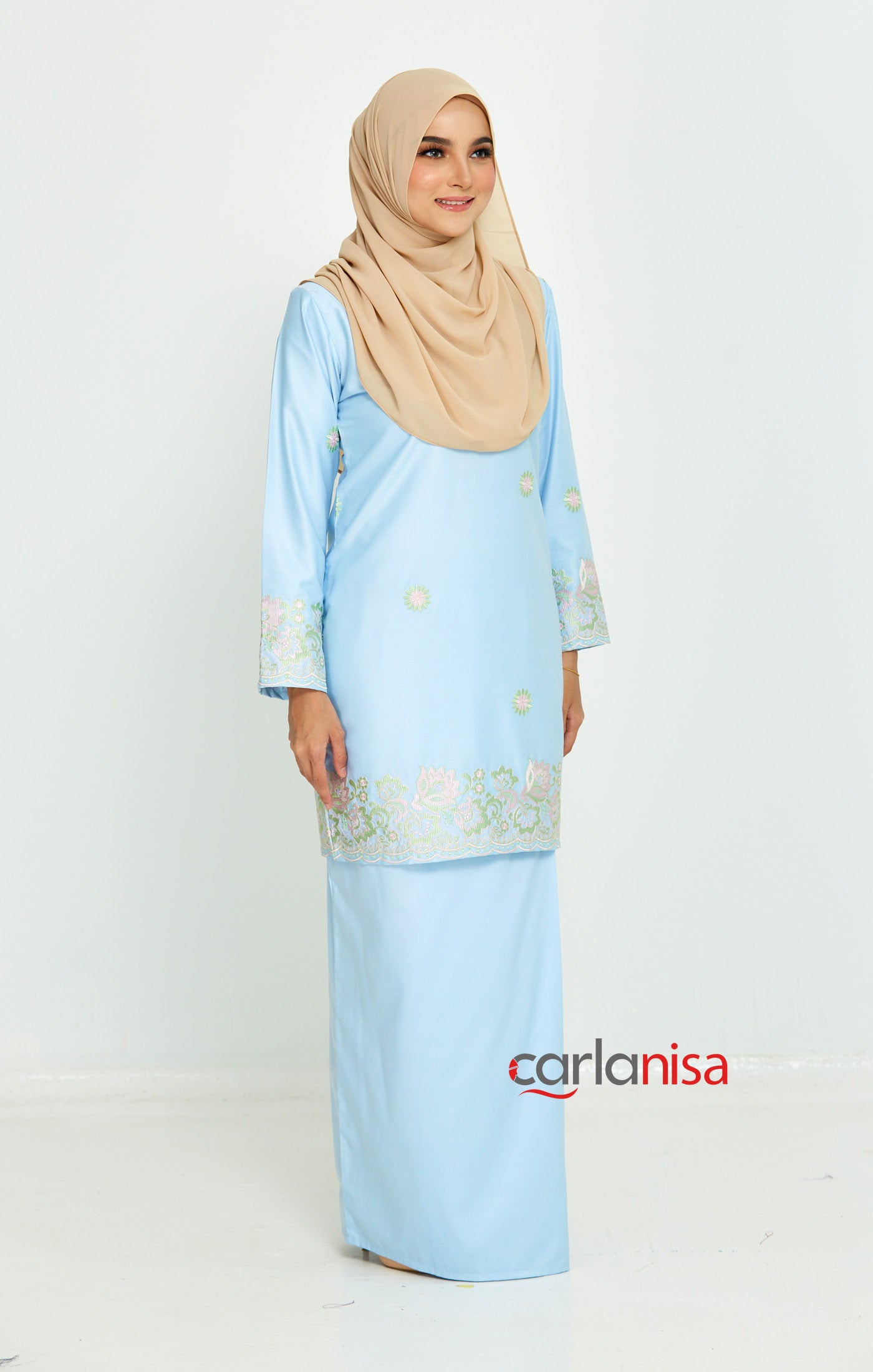 Sakura Baju kurung moden | Baby Blue
